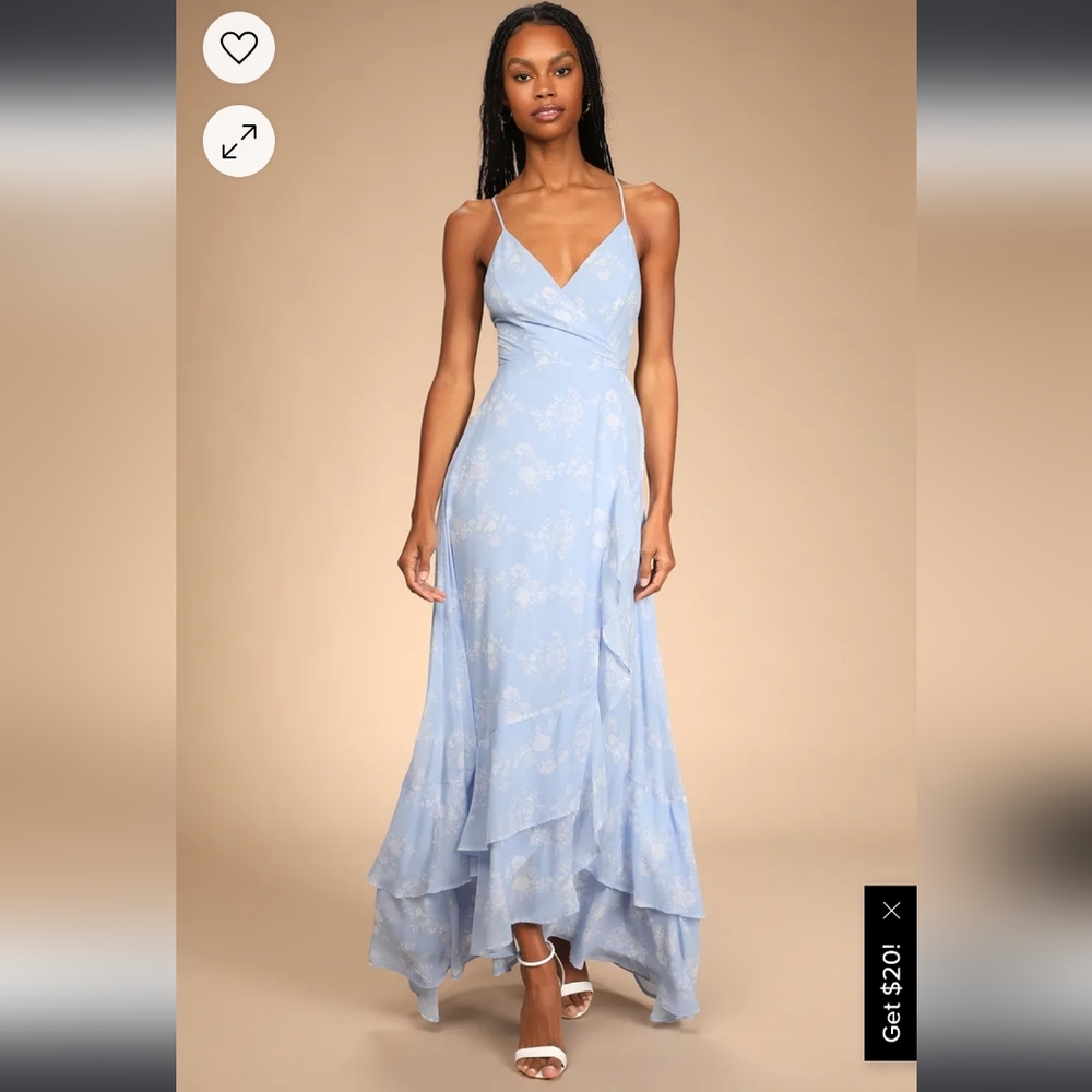 Lulus In Love Forever Blue Floral Maxi Dress